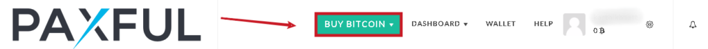 Paxful Buy Bitcoin button.