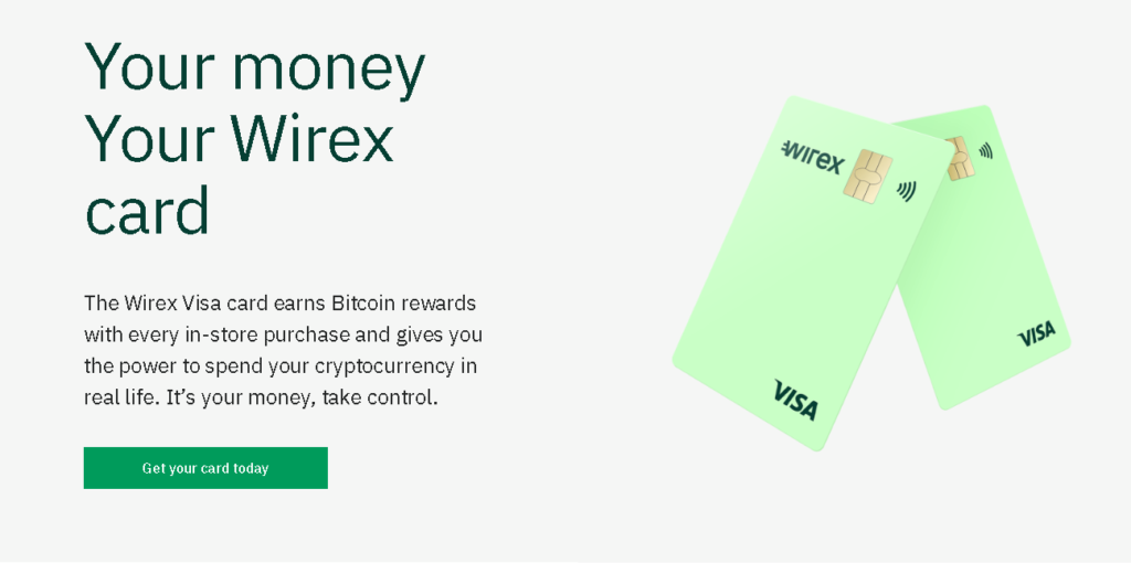 Wirex visa debit card.
