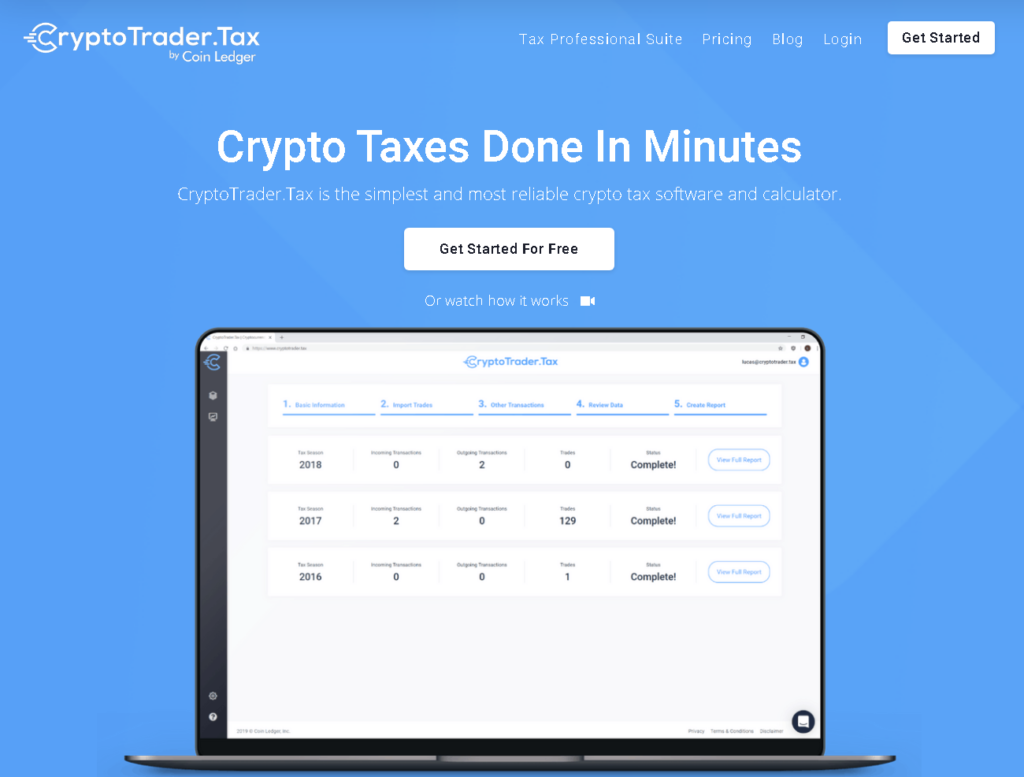 cryptotrader.tax website